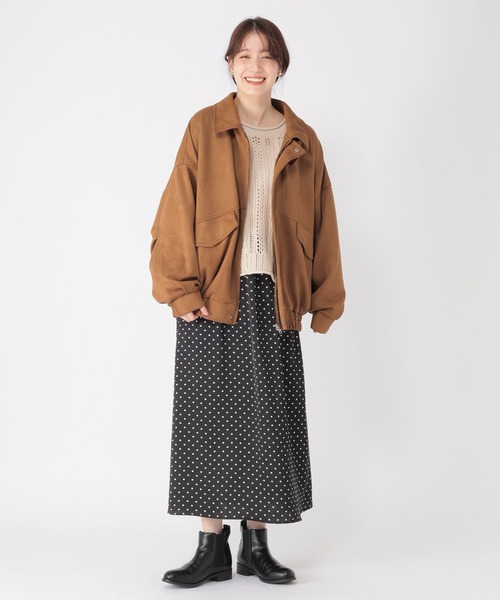 studio CLIP（スタディオクリップ）の「【WEB限定】スエードライクブルゾン（ブルゾン・レディース・ブラウン/ライトベージュ・FREE）」の5枚目の写真