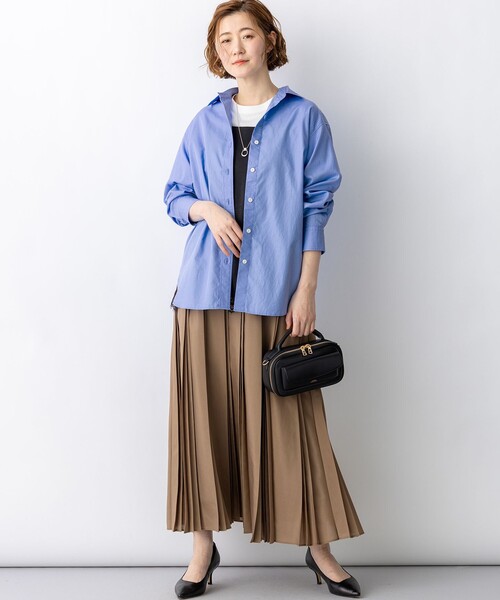 23区 S(ニジュウサンクチイサイサイズ)の「グロッシープリーツ ロングスカート(スカート・レディース・ブラック系/ブラウン系・32)」の10枚目の写真