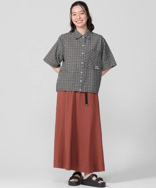 KRIFF MAYER Lady's Collection(クリフメイヤーレディースコレクション)の「【ベンチレーション付き】シアサッカードロストチェックシャツ(シャツ/ブラウス・レディース・ブラック/オフホワイト/ネイビー/オレンジ・MEDIUM/LARGE)」の16枚目の写真
