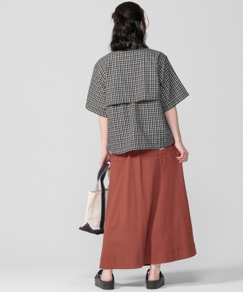 KRIFF MAYER Lady's Collection(クリフメイヤーレディースコレクション)の「【ベンチレーション付き】シアサッカードロストチェックシャツ(シャツ/ブラウス・レディース・ブラック/オフホワイト/ネイビー/オレンジ・MEDIUM/LARGE)」の18枚目の写真