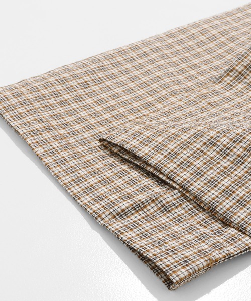 KRIFF MAYER Lady's Collection(クリフメイヤーレディースコレクション)の「【ベンチレーション付き】シアサッカードロストチェックシャツ(シャツ/ブラウス・レディース・ブラック/オフホワイト/ネイビー/オレンジ・MEDIUM/LARGE)」の6枚目の写真