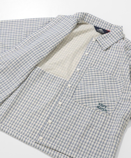 KRIFF MAYER Lady's Collection(クリフメイヤーレディースコレクション)の「【ベンチレーション付き】シアサッカードロストチェックシャツ(シャツ/ブラウス・レディース・ブラック/オフホワイト/ネイビー/オレンジ・MEDIUM/LARGE)」の20枚目の写真