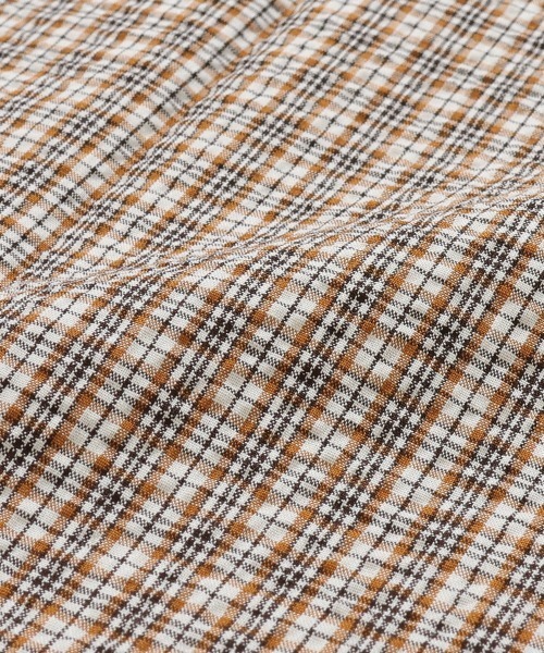 KRIFF MAYER Lady's Collection(クリフメイヤーレディースコレクション)の「【ベンチレーション付き】シアサッカードロストチェックシャツ(シャツ/ブラウス・レディース・ブラック/オフホワイト/ネイビー/オレンジ・MEDIUM/LARGE)」の9枚目の写真