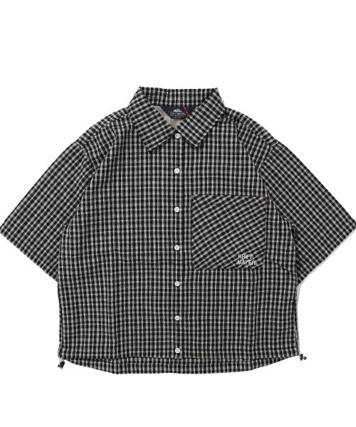 KRIFF MAYER Lady's Collection(クリフメイヤーレディースコレクション)の「【ベンチレーション付き】シアサッカードロストチェックシャツ(シャツ/ブラウス・レディース・ブラック/オフホワイト/ネイビー/オレンジ・MEDIUM/LARGE)」の12枚目の写真