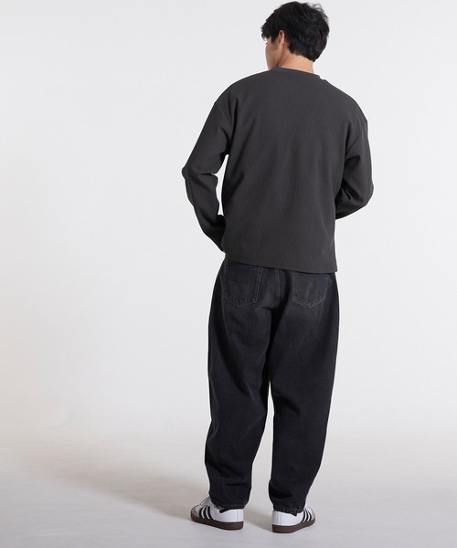 coca（coca）（コカ）の「EAZY TEXワッフルロンT（Tシャツ/カットソー・メンズ・ホワイト/チャコール・L/M/XL）」の6枚目の写真