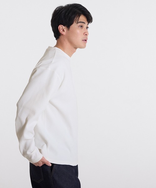 coca（coca）（コカ）の「EAZY TEXワッフルロンT（Tシャツ/カットソー・メンズ・ホワイト/チャコール・L/M/XL）」の12枚目の写真