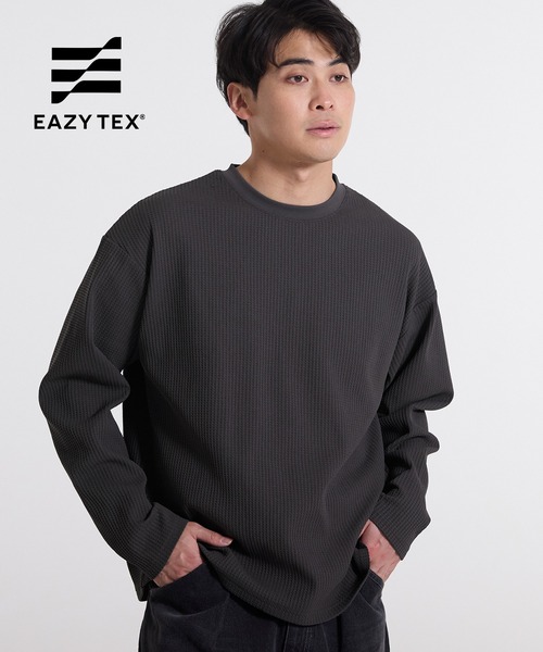coca（coca）（コカ）の「EAZY TEXワッフルロンT（Tシャツ/カットソー・メンズ・ホワイト/チャコール・L/M/XL）」の3枚目の写真