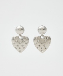 RHINESTONE HEART P/EARRING ラインストーンハートピアス 春服