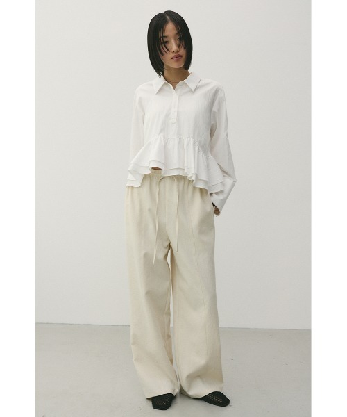 STYLEMIXER（スタイルミキサー）の「ヘムフリルシャツ（シャツ/ブラウス・レディース・サックスブルー/ネイビー/ホワイト・FREE）」の7枚目の写真