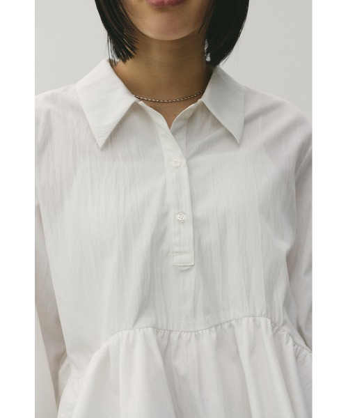 STYLEMIXER（スタイルミキサー）の「ヘムフリルシャツ（シャツ/ブラウス・レディース・サックスブルー/ネイビー/ホワイト・FREE）」の9枚目の写真