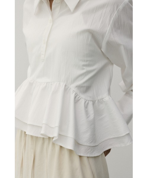 STYLEMIXER（スタイルミキサー）の「ヘムフリルシャツ（シャツ/ブラウス・レディース・サックスブルー/ネイビー/ホワイト・FREE）」の11枚目の写真