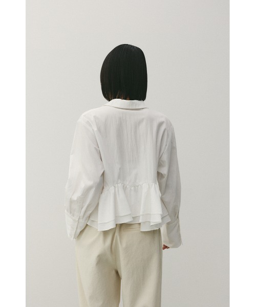 STYLEMIXER（スタイルミキサー）の「ヘムフリルシャツ（シャツ/ブラウス・レディース・サックスブルー/ネイビー/ホワイト・FREE）」の12枚目の写真