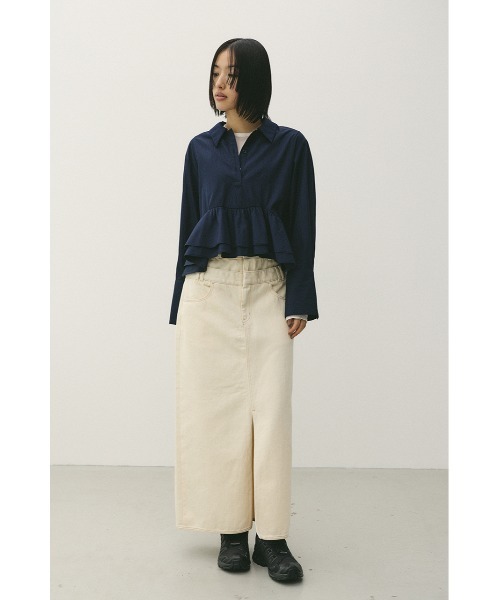 STYLEMIXER（スタイルミキサー）の「ヘムフリルシャツ（シャツ/ブラウス・レディース・サックスブルー/ネイビー/ホワイト・FREE）」の17枚目の写真