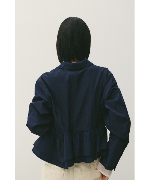 STYLEMIXER（スタイルミキサー）の「ヘムフリルシャツ（シャツ/ブラウス・レディース・サックスブルー/ネイビー/ホワイト・FREE）」の21枚目の写真