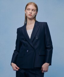 【LOULOU WILLOUGHBY】シルクウールツイルダブルジャケット