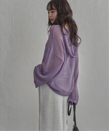 notch.（ノッチ）の「透かし編みフードプルオーバー（ニット/セーター）」