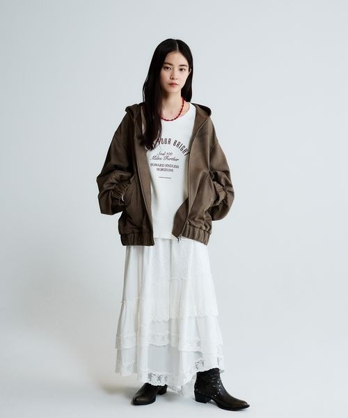 JEANASIS（ジーナシス）の「モンスターフードブルゾン/647989（ブルゾン・レディース・ブラウン/グレー系その他/ブラック/アイボリー・FREE）」の22枚目の写真