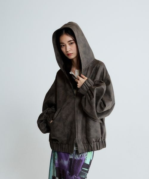 JEANASIS（ジーナシス）の「モンスターフードブルゾン/647989（ブルゾン・レディース・ブラウン/グレー系その他/ブラック/アイボリー・FREE）」の21枚目の写真