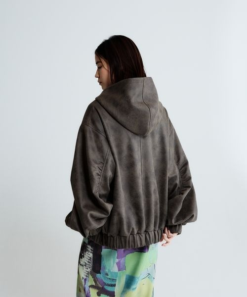 JEANASIS（ジーナシス）の「モンスターフードブルゾン/647989（ブルゾン・レディース・ブラウン/グレー系その他/ブラック/アイボリー・FREE）」の19枚目の写真