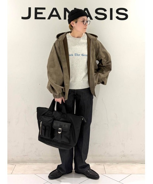 JEANASIS（ジーナシス）の「モンスターフードブルゾン/647989（ブルゾン・レディース・ブラウン/グレー系その他/ブラック/アイボリー・FREE）」の14枚目の写真