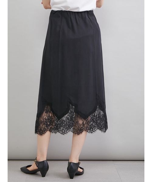 Mila Owen（ミラオーウェン）の「レースヘムスカート（スカート・レディース・ネイビー/ミント/ブラック・1/0）」の5枚目の写真