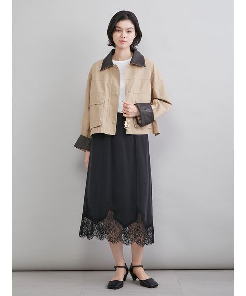 Mila Owen（ミラオーウェン）の「レースヘムスカート（スカート・レディース・ネイビー/ミント/ブラック・1/0）」の12枚目の写真