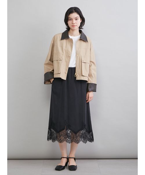 Mila Owen（ミラオーウェン）の「レースヘムスカート（スカート・レディース・ネイビー/ミント/ブラック・1/0）」の14枚目の写真