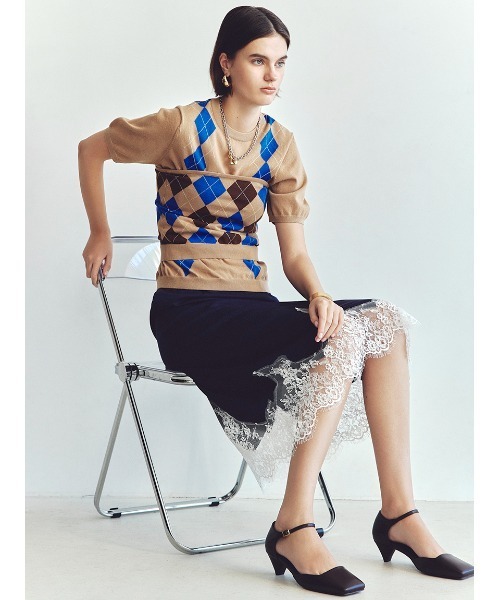 Mila Owen（ミラオーウェン）の「レースヘムスカート（スカート・レディース・ネイビー/ミント/ブラック・1/0）」の17枚目の写真