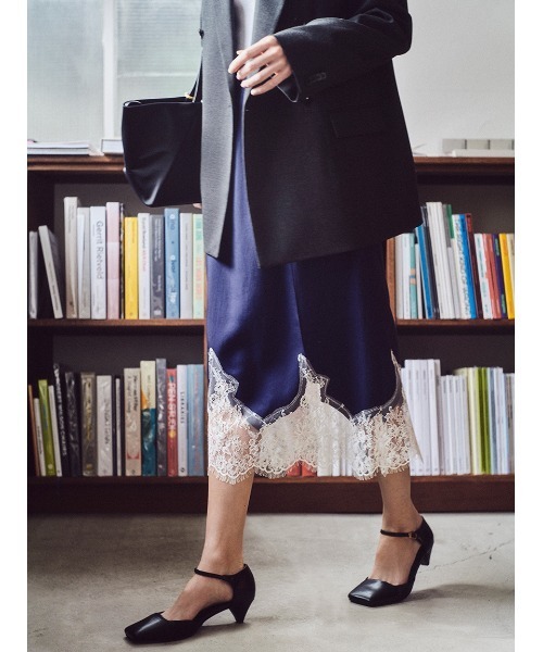 Mila Owen（ミラオーウェン）の「レースヘムスカート（スカート・レディース・ネイビー/ミント/ブラック・1/0）」の18枚目の写真