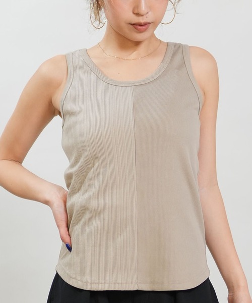 RIKKA FEMME（リッカファム）の「RIKKA FEMME/リッカファム タンクトップ リブ 切り替え RF6S-2302（タンクトップ・レディース・ホワイト/ベージュ/ブラック・FREE）」の18枚目の写真