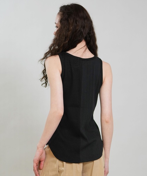 RIKKA FEMME（リッカファム）の「RIKKA FEMME/リッカファム タンクトップ リブ 切り替え RF6S-2302（タンクトップ・レディース・ホワイト/ベージュ/ブラック・FREE）」の12枚目の写真