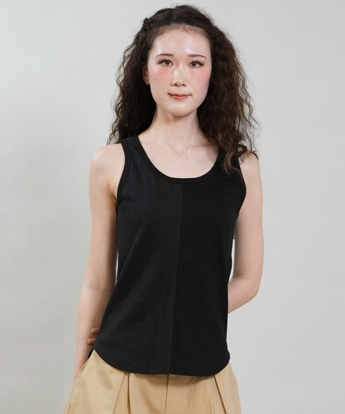 RIKKA FEMME（リッカファム）の「RIKKA FEMME/リッカファム タンクトップ リブ 切り替え RF6S-2302（タンクトップ・レディース・ホワイト/ベージュ/ブラック・FREE）」の11枚目の写真