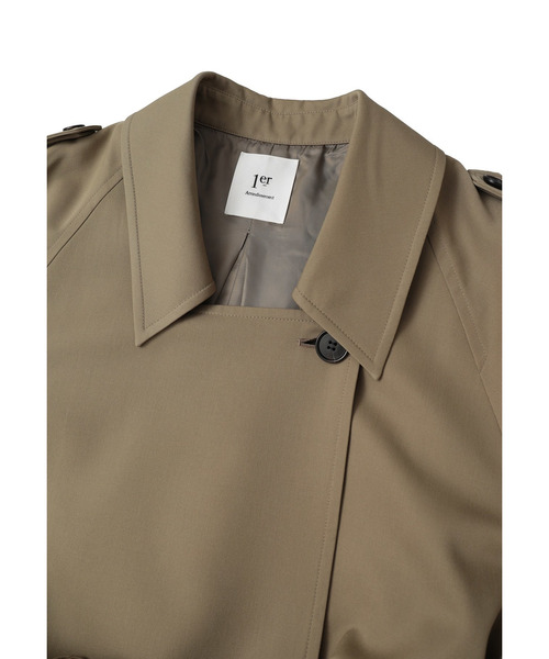 1er Arrondissement（プルミエアロンディスモン）の「ウールギャバジントレンチコート（その他アウター・レディース・ブルー系その他3/カーキ・38/36）」の15枚目の写真