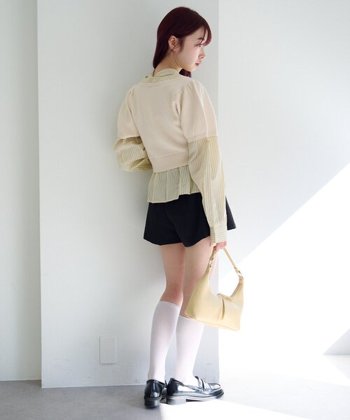 Kastane（カスタネ）の「ドッキングボウタイプルオーバー（シャツ/ブラウス・レディース・チャコールグレー/グレー/アイボリー・FREE）」の15枚目の写真