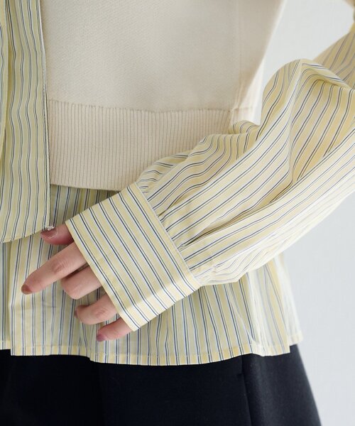 Kastane（カスタネ）の「ドッキングボウタイプルオーバー（シャツ/ブラウス・レディース・チャコールグレー/グレー/アイボリー・FREE）」の19枚目の写真