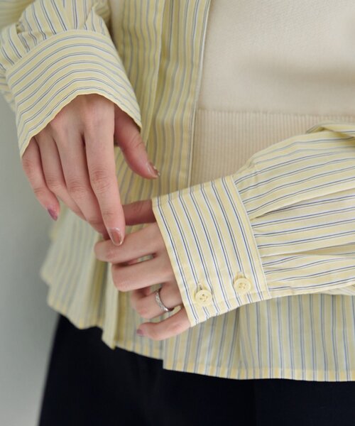 Kastane（カスタネ）の「ドッキングボウタイプルオーバー（シャツ/ブラウス・レディース・チャコールグレー/グレー/アイボリー・FREE）」の20枚目の写真