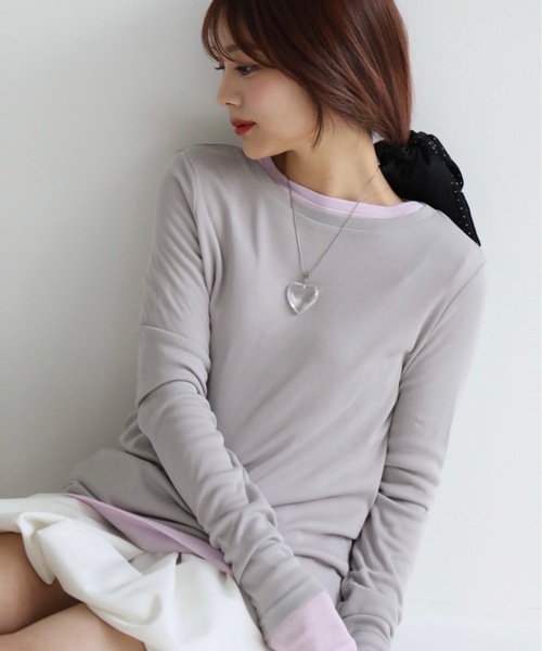 JUMELLE(ジュメロ)の「シアーボートネックPO(Tシャツ/カットソー・レディース・イエロー/ピンク/ホワイト/ブルー/グレー・MEDIUM)」の2枚目の写真