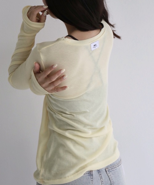 JUMELLE(ジュメロ)の「シアーボートネックPO(Tシャツ/カットソー・レディース・イエロー/ピンク/ホワイト/ブルー/グレー・MEDIUM)」の7枚目の写真