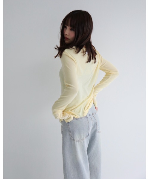 JUMELLE(ジュメロ)の「シアーボートネックPO(Tシャツ/カットソー・レディース・イエロー/ピンク/ホワイト/ブルー/グレー・MEDIUM)」の8枚目の写真