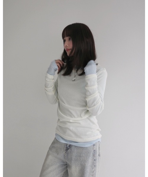 JUMELLE(ジュメロ)の「シアーボートネックPO(Tシャツ/カットソー・レディース・イエロー/ピンク/ホワイト/ブルー/グレー・MEDIUM)」の11枚目の写真