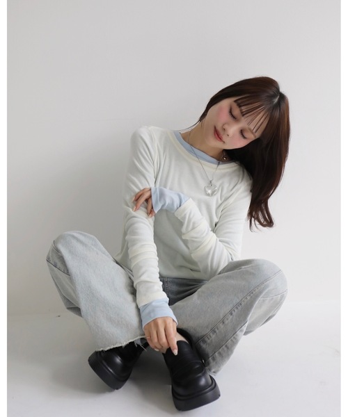 JUMELLE(ジュメロ)の「シアーボートネックPO(Tシャツ/カットソー・レディース・イエロー/ピンク/ホワイト/ブルー/グレー・MEDIUM)」の12枚目の写真