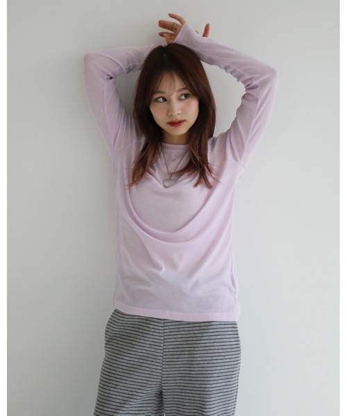 JUMELLE(ジュメロ)の「シアーボートネックPO(Tシャツ/カットソー・レディース・イエロー/ピンク/ホワイト/ブルー/グレー・MEDIUM)」の20枚目の写真