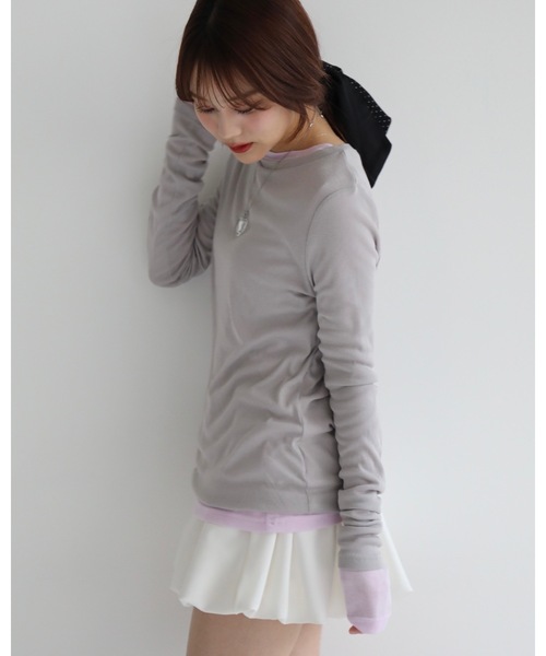 JUMELLE(ジュメロ)の「シアーボートネックPO(Tシャツ/カットソー・レディース・イエロー/ピンク/ホワイト/ブルー/グレー・MEDIUM)」の21枚目の写真