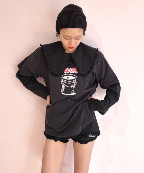 HOLIDAY（ホリデイ）の「SUPER FINE S/S T-SHIRT (LOOPHOLE) スーパーファインショートスリーブTシャツ (ループホール)（Tシャツ/カットソー・レディース・ブラック/ホワイト・XL）」の7枚目の写真