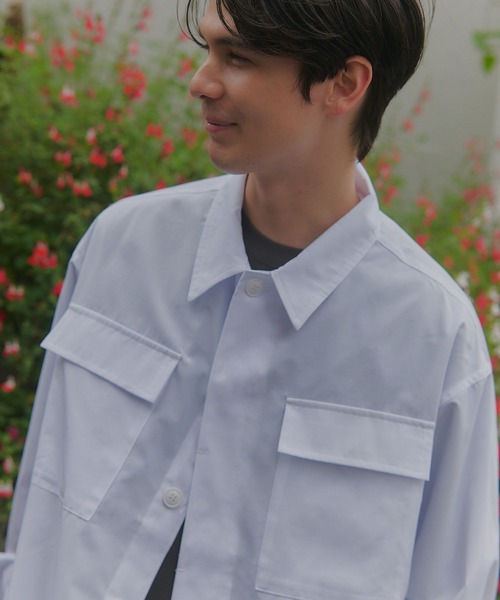 MILITARY(ミリタリー)の「【MAISON CLUB】BDU Shirt Jacket / シャツジャケット(ミリタリージャケット・メンズ・ホワイト/ネイビー/サックスブルー・L/M)」の4枚目の写真