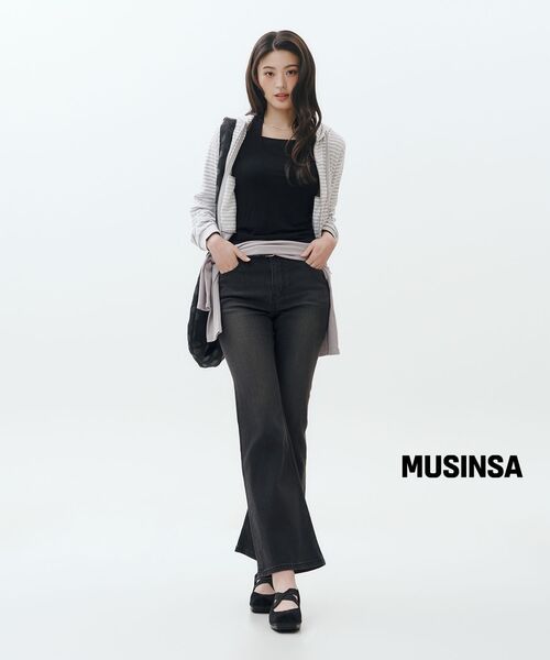 MUSINSA STANDARD WOMAN（ムシンサスタンダードウーマン）の「ウィメンズストライプフードパーカー [ライトグレー]（パーカー・レディース・その他・X-SMALL/SMALL/MEDIUM/LARGE）」の9枚目の写真