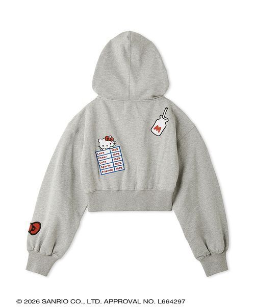 sanrio house(サンリオハウス)の「クロップドアップリケフーディー(パーカー・レディース・グレー/チャコールグレー/アイボリー/ラベンダー・F)」の12枚目の写真