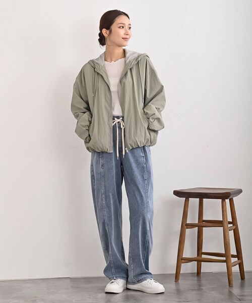 rps(アールピーエス)の「カットデニムイージーパンツ(デニムパンツ・レディース・ブラック/ブルー・フリー)」の11枚目の写真