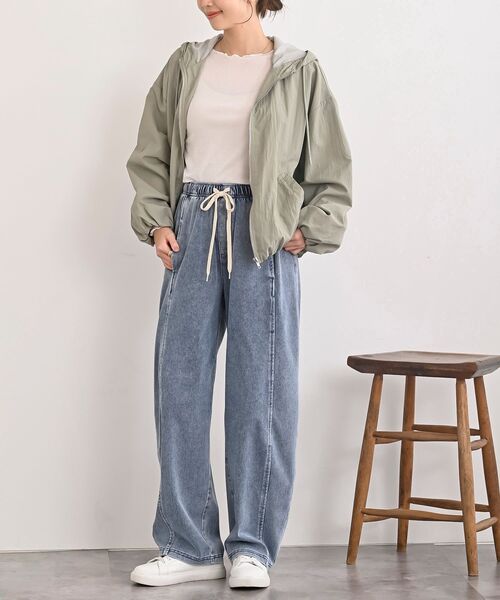 rps(アールピーエス)の「カットデニムイージーパンツ(デニムパンツ・レディース・ブラック/ブルー・フリー)」の13枚目の写真