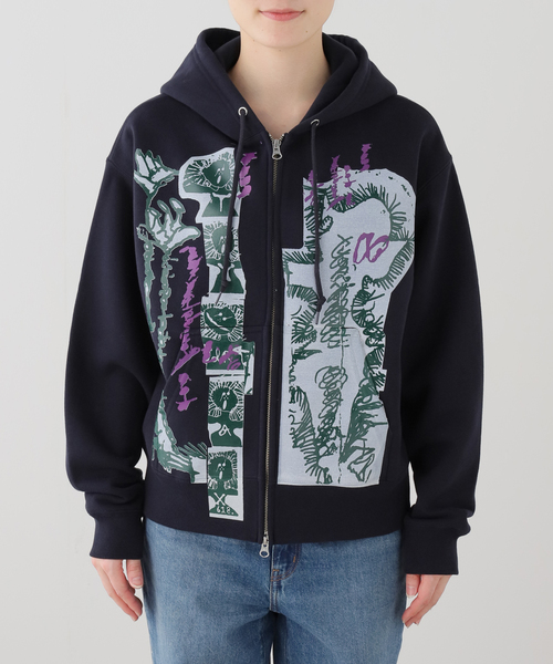 PULP/417EDIFICE(パルプフォーワンセブンエディフィス)の「UK ARTIST PROJECT【LEOMI】FLOWERS HOODIE(パーカー・レディース・ネイビー・SMALL/MEDIUM)」の15枚目の写真